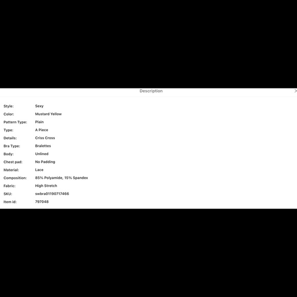 PLUS SIZE MUSTARD YELLOW FLORAL LACE LATTICE BRALE - Picture 6 of 7